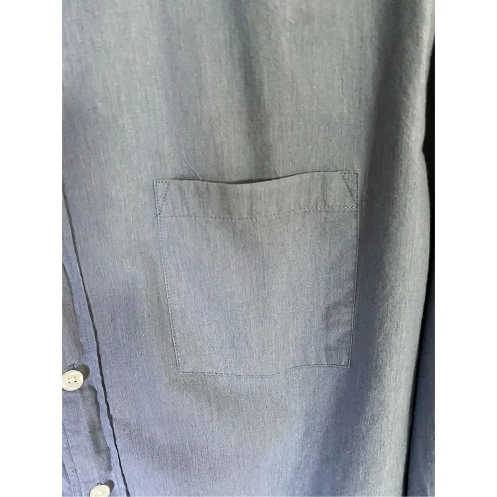 J Crew Mercantile flex, men’s blue button, front shirt, size large